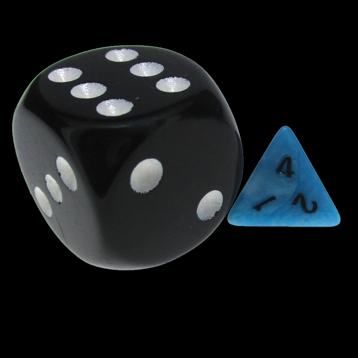 TDSO Duel Teal & White MINI 10mm D4 Dice