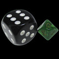 TDSO Duel Black & Green MINI 10mm D10 Dice