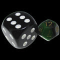 TDSO Duel Black & Green MINI 10mm D12 Dice