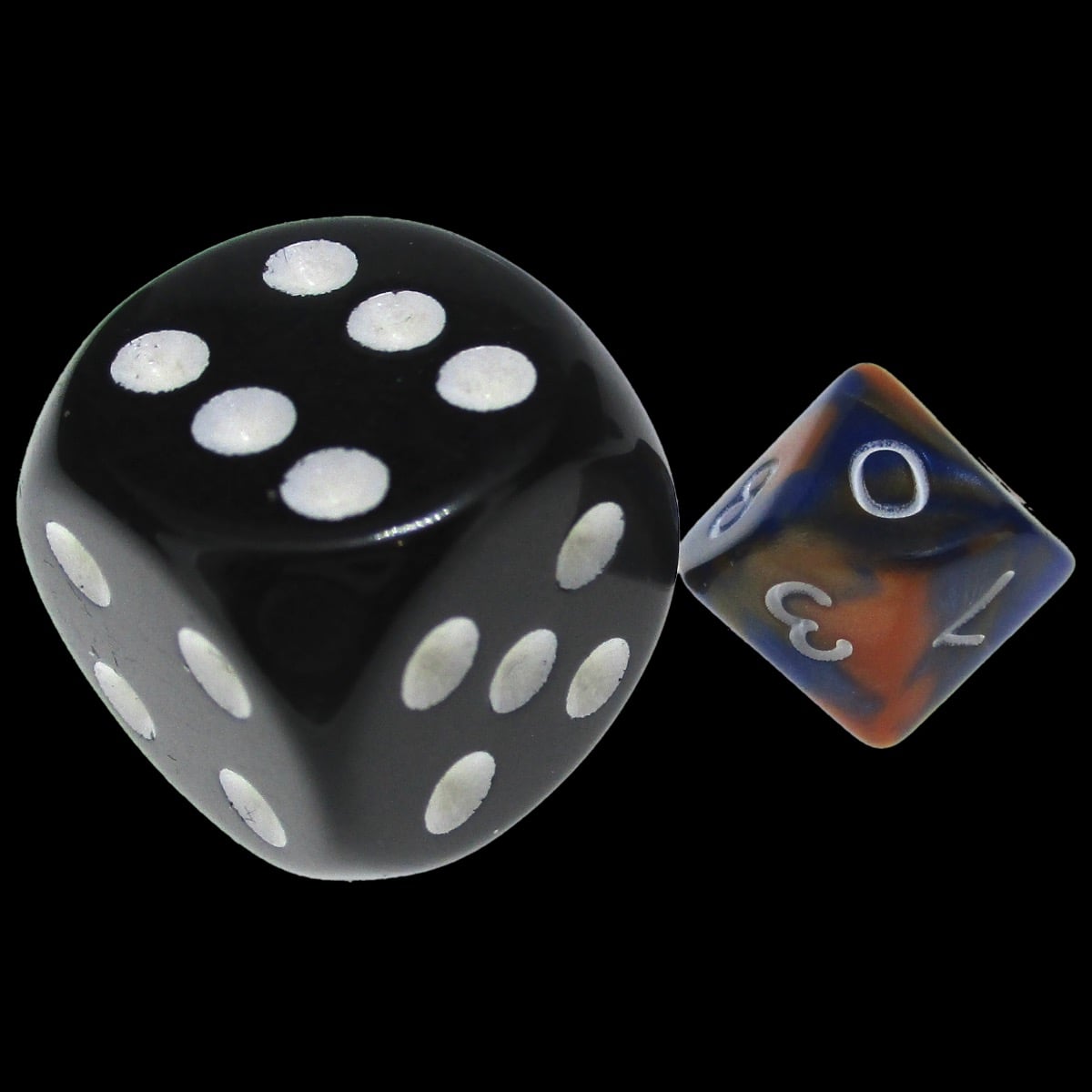 TDSO Duel Blue & Orange MINI 10mm D10 Dice