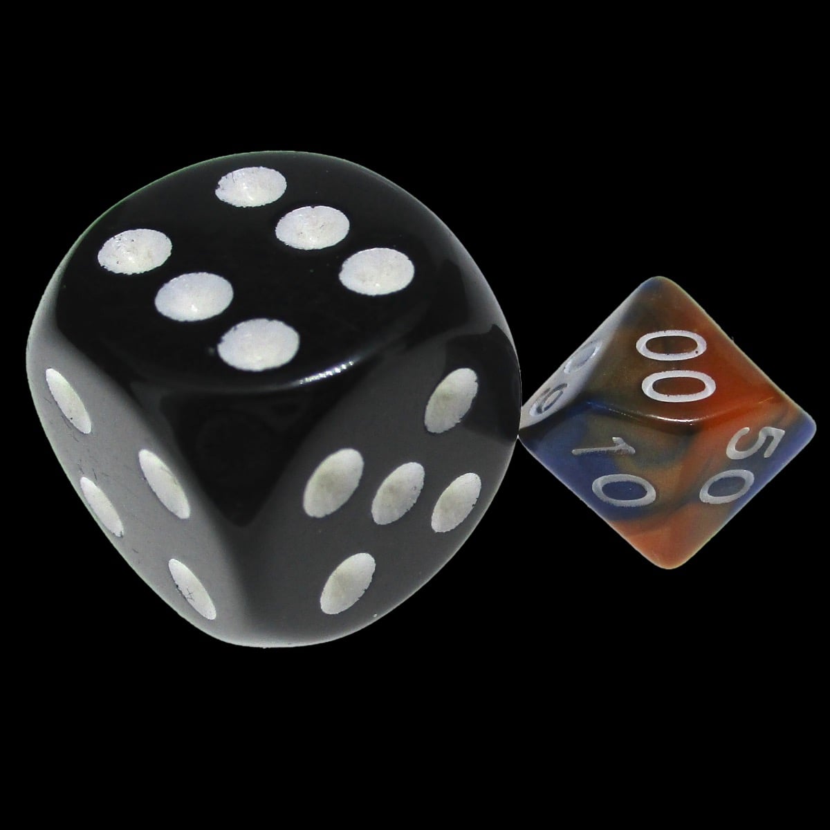 TDSO Duel Blue & Orange MINI 10mm Percentile Dice