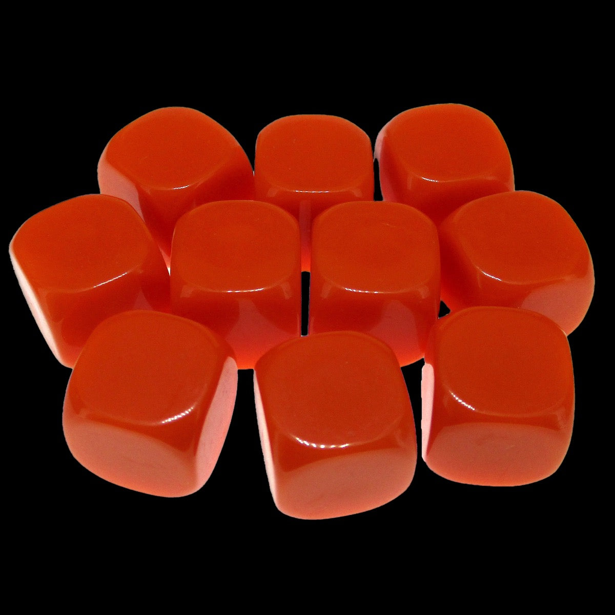 TDSO Opaque Blank Orange 16mm 10 x D6 Dice Set