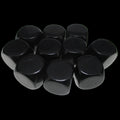 TDSO Opaque Blank Black 16mm 10 x D6 Dice Set