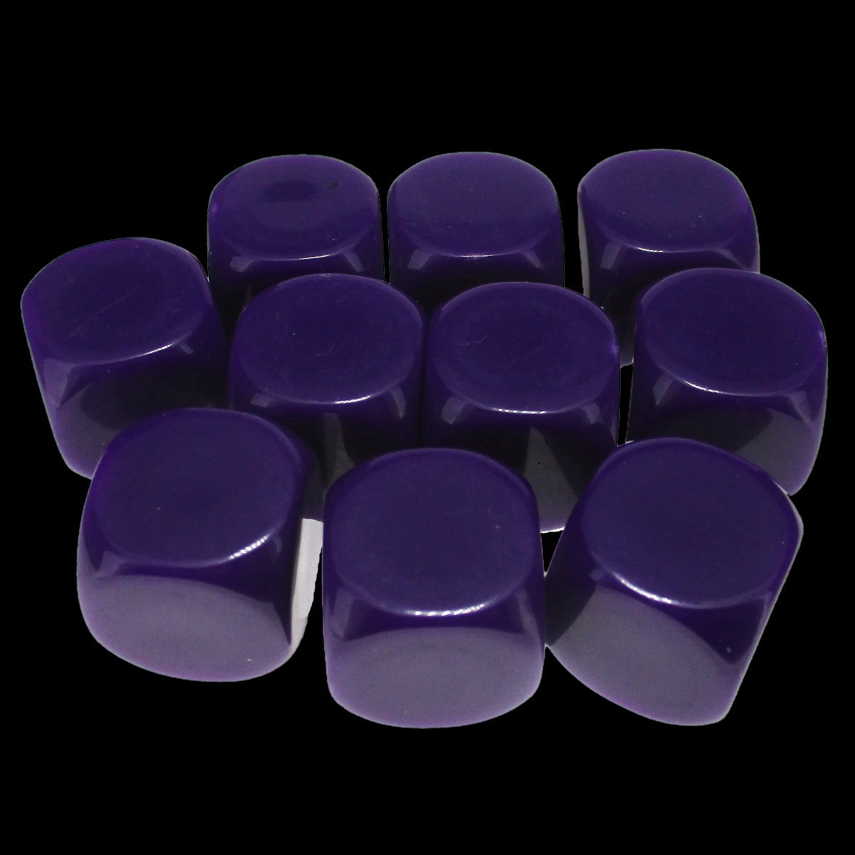 TDSO Opaque Blank Purple 16mm 10 x D6 Dice Set