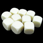 TDSO Opaque Blank Ivory 16mm 10 x D6 Dice Set