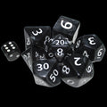 TDSO Pearl Black & White GIANT 7 Dice Polyset