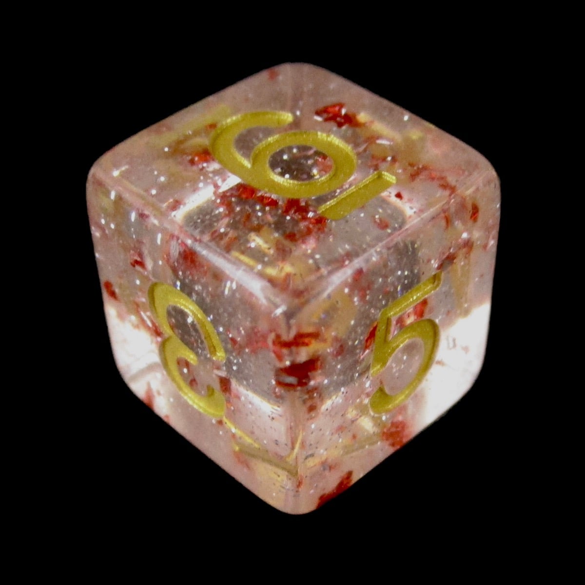 TDSO Metallic Flakes Ruby D6 Dice