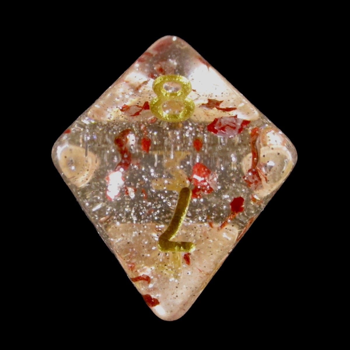 TDSO Metallic Flakes Ruby D8 Dice