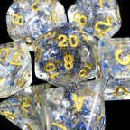 TDSO Metallic Flakes Sapphire 7 Dice Polyset