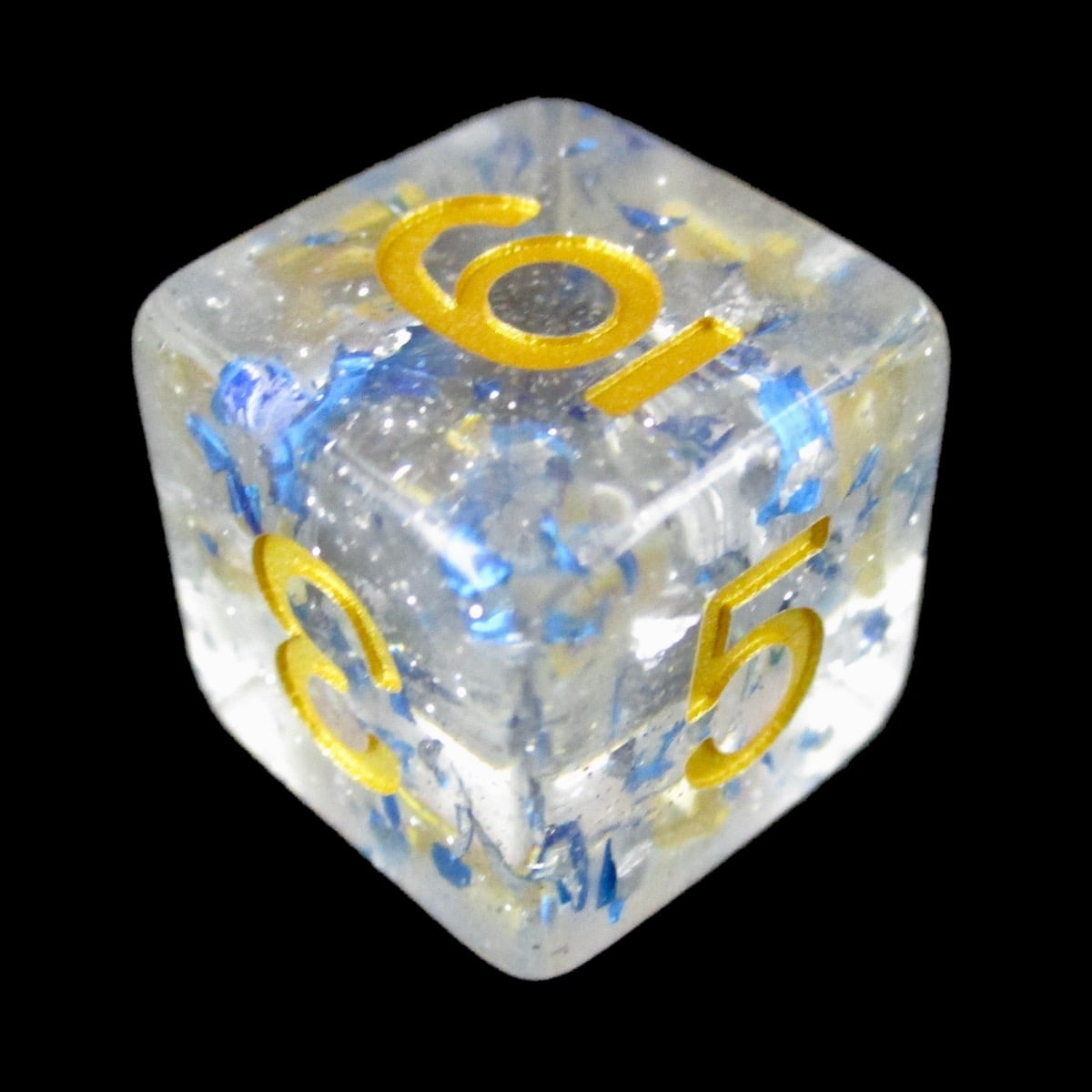 TDSO Metallic Flakes Sapphire D6 Dice