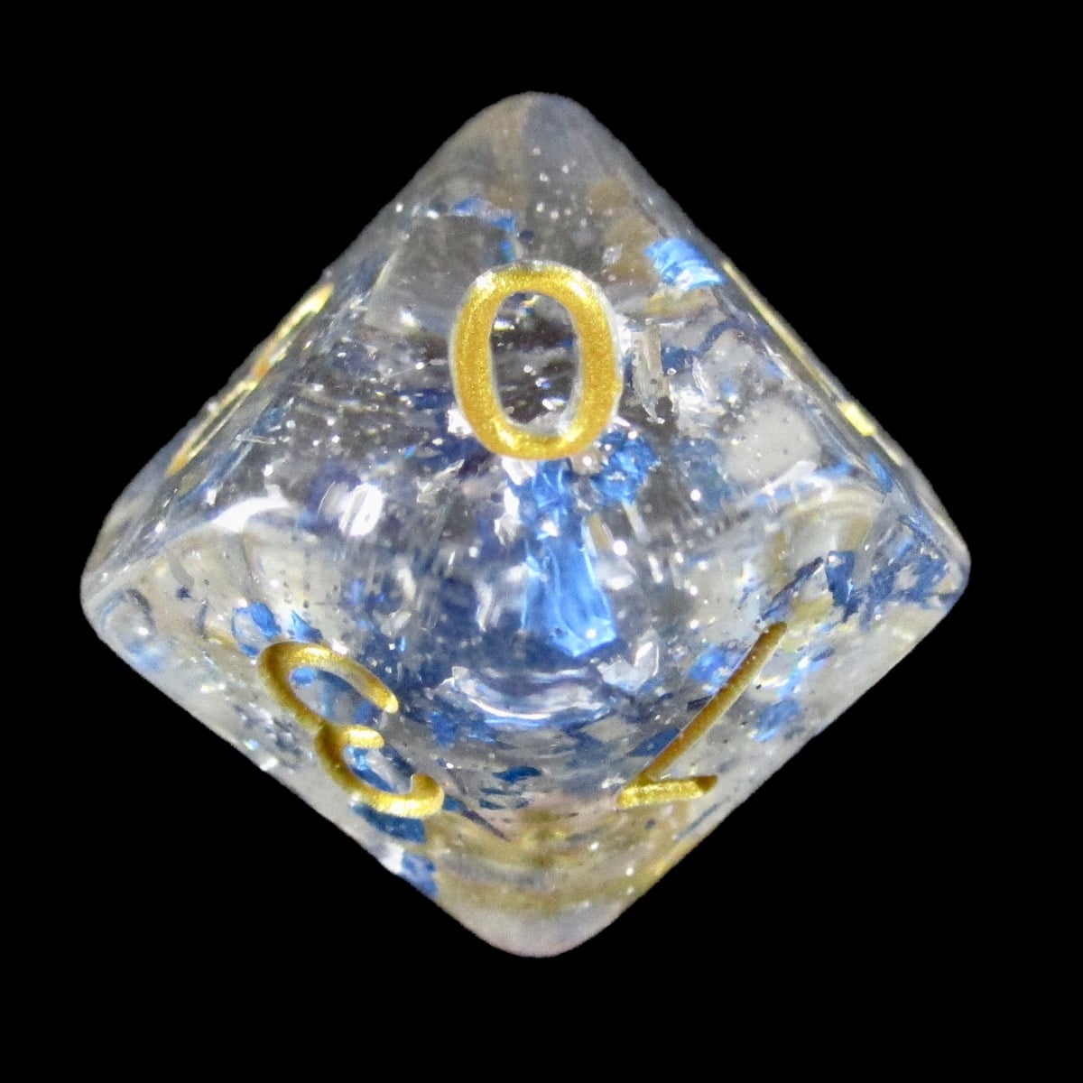 TDSO Metallic Flakes Sapphire D10 Dice