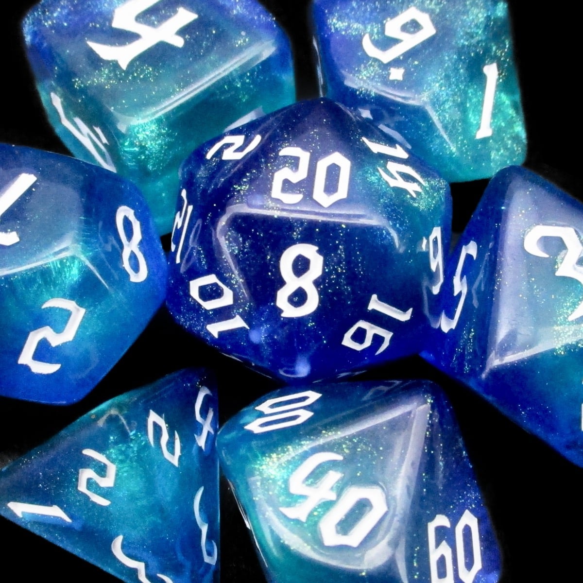 TDSO Aurora Script Meteor Storm 7 Dice Polyset