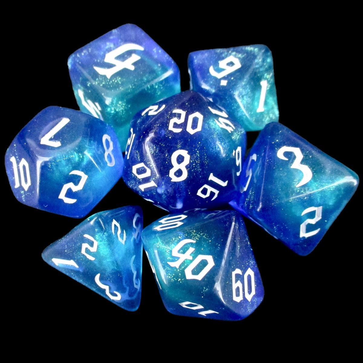 TDSO Aurora Script Meteor Storm 7 Dice Polyset