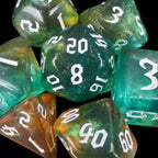 TDSO Aurora Script Tranquil World 7 Dice Polyset