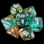TDSO Aurora Script Tranquil World 7 Dice Polyset