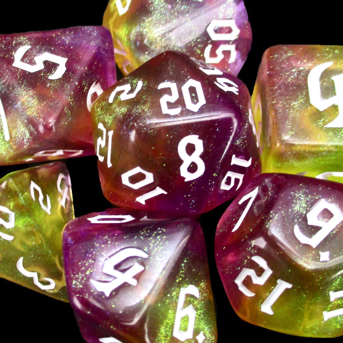 TDSO Aurora Script Divine Faith 7 Dice Polyset