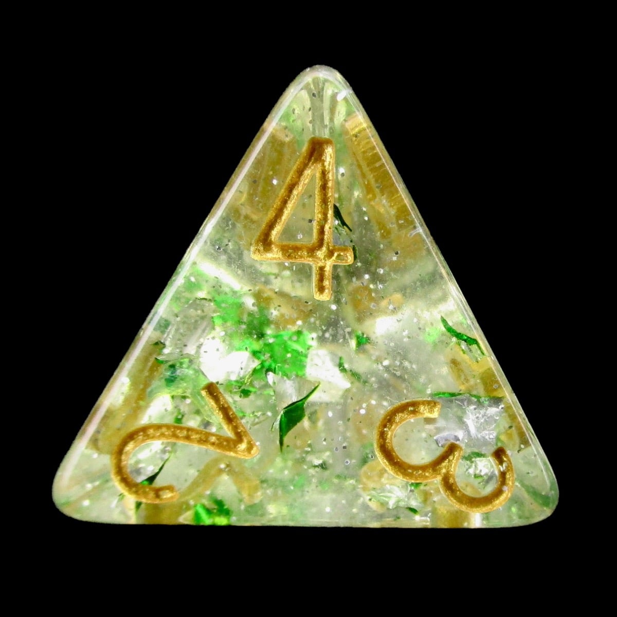TDSO Metallic Flakes Emerald D4 Dice