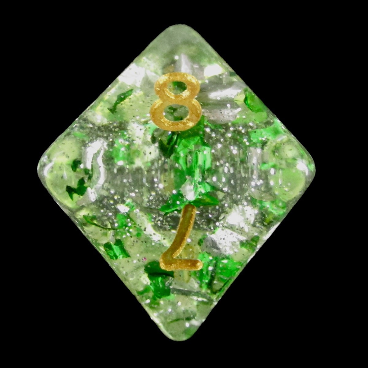 TDSO Metallic Flakes Emerald D8 Dice
