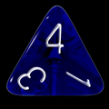 HALF PRICE CLEARANCE Role 4 Initiative Translucent Blue & White D4 Dice