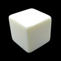 TDSO Opaque Blank Ivory Square Cornered D6 Dice