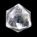 TDSO Gemstone Quartz Clear & Black D20 Dice
