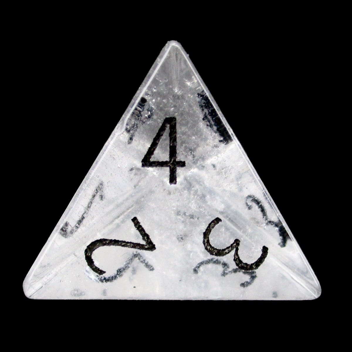 TDSO Gemstone Quartz Clear & Black D4 Dice