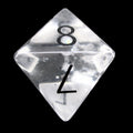 TDSO Gemstone Quartz Clear & Black D8 Dice