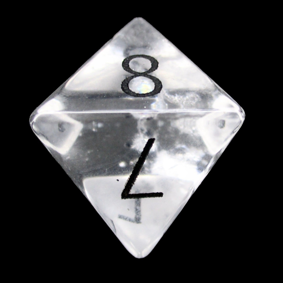 TDSO Gemstone Quartz Clear & Black D8 Dice