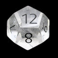 TDSO Gemstone Quartz Clear & Black D12 Dice