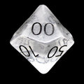 TDSO Gemstone Quartz Clear & Black Percentile Dice