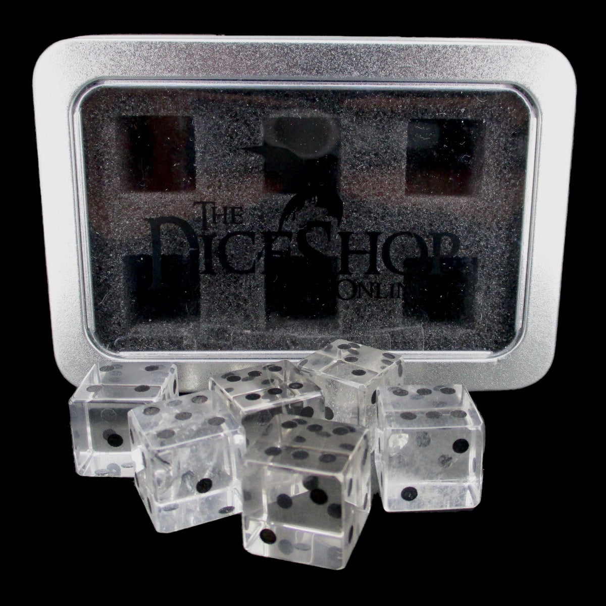 TDSO Gemstone Quartz Clear & Black 7 Dice Polyset