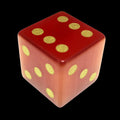 TDSO Cats Eye Glass Red & Gold D6 Spot Dice