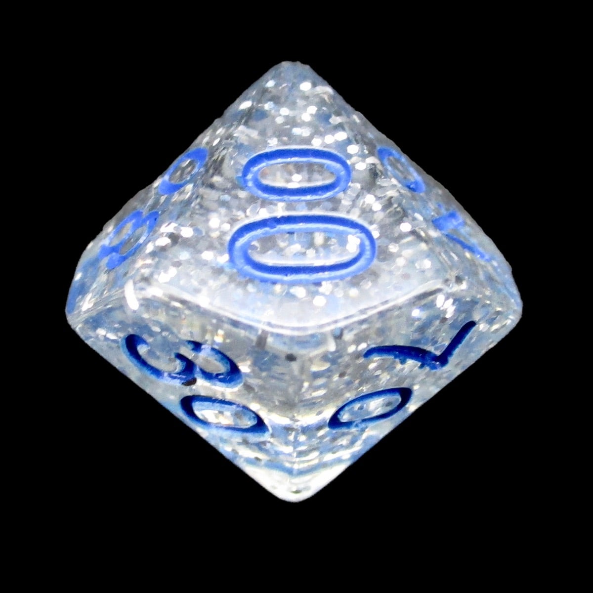 Impact Silver Glitter & Blue Percentile Dice - Discontinued