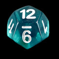 Impact Translucent Gem Teal &amp; White D12 Dice - Discontinued