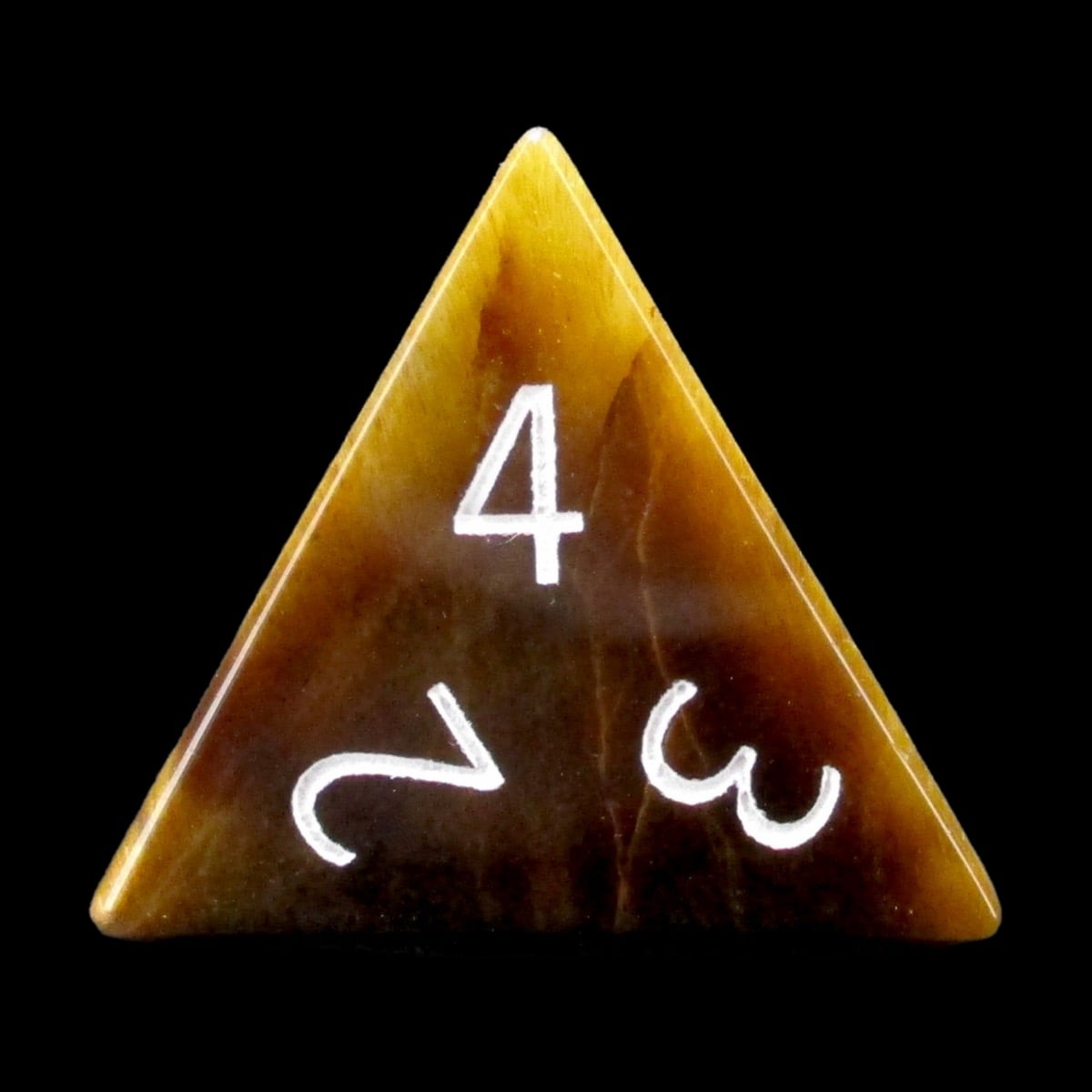 TDSO Gemstone Tiger Eye Gold & White D4 Dice