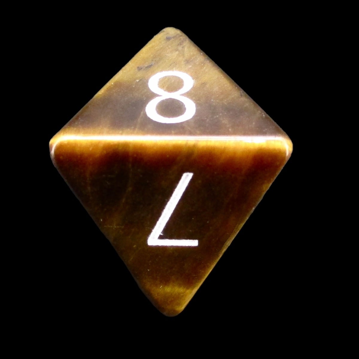 TDSO Gemstone Tiger Eye Gold & White D8 Dice