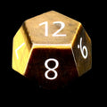 TDSO Gemstone Tiger Eye Gold & White D12 Dice