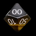 TDSO Gemstone Tiger Eye Gold & White Percentile Dice