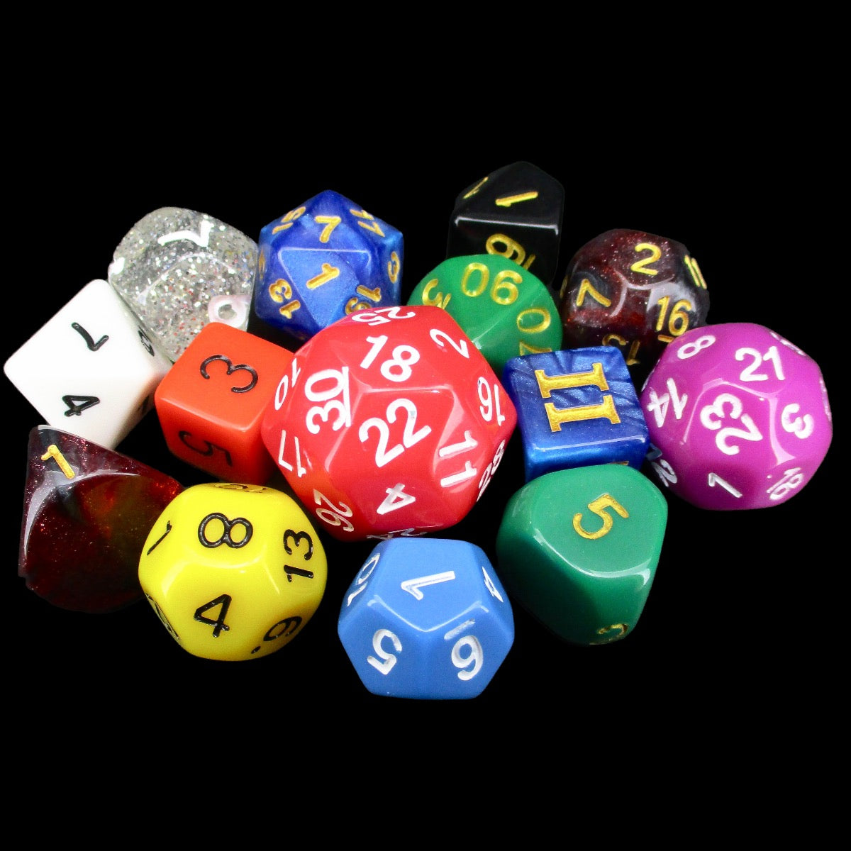 Impact Opaque Rainbow Multi Colour Dungeon Crawl Classics DCC 14 Dice Set