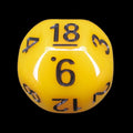 Impact Opaque Dandelion Yellow & Black D18 Dice