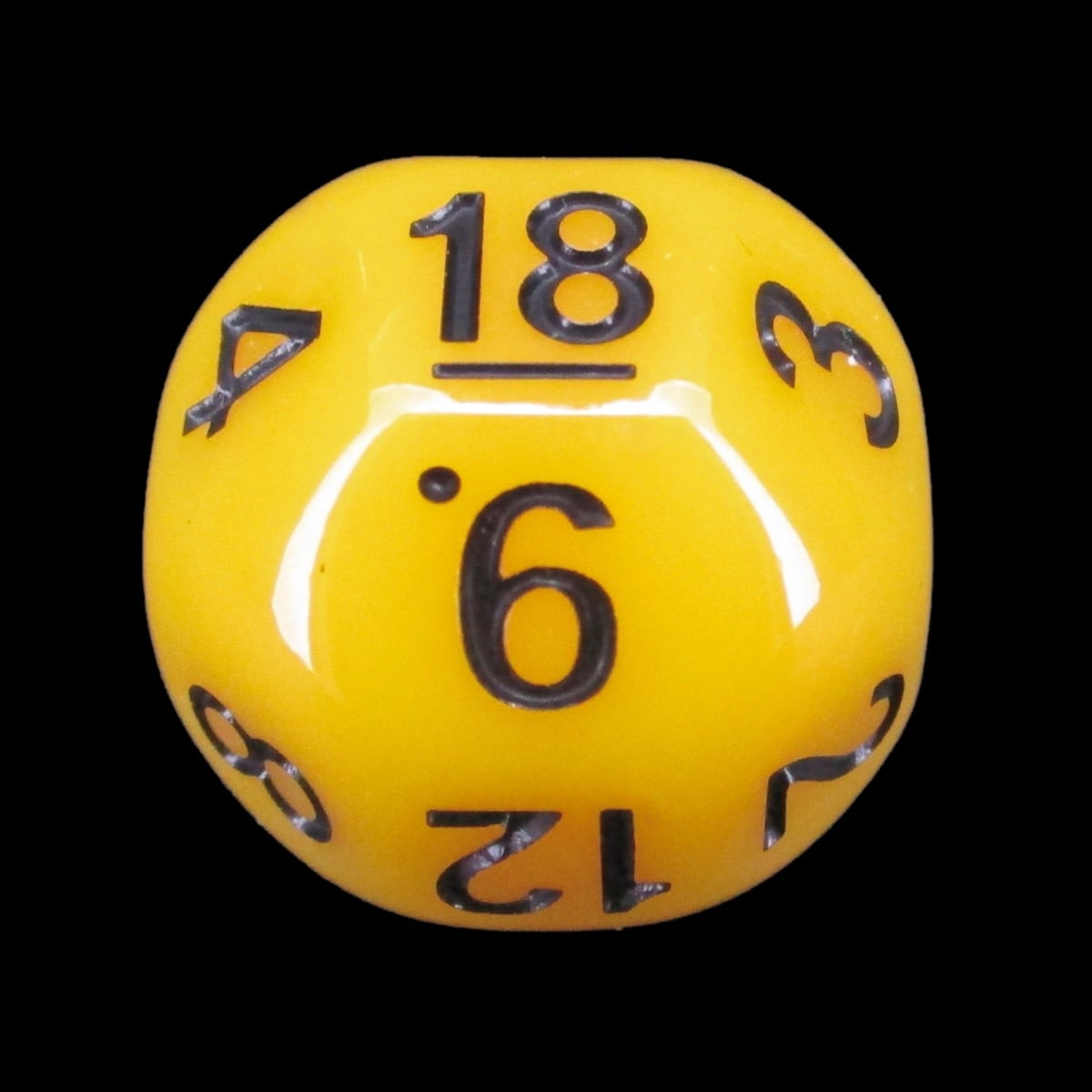 Impact Opaque Dandelion Yellow & Black D18 Dice