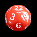 Impact Opaque Blood Orange & White D22 Dice