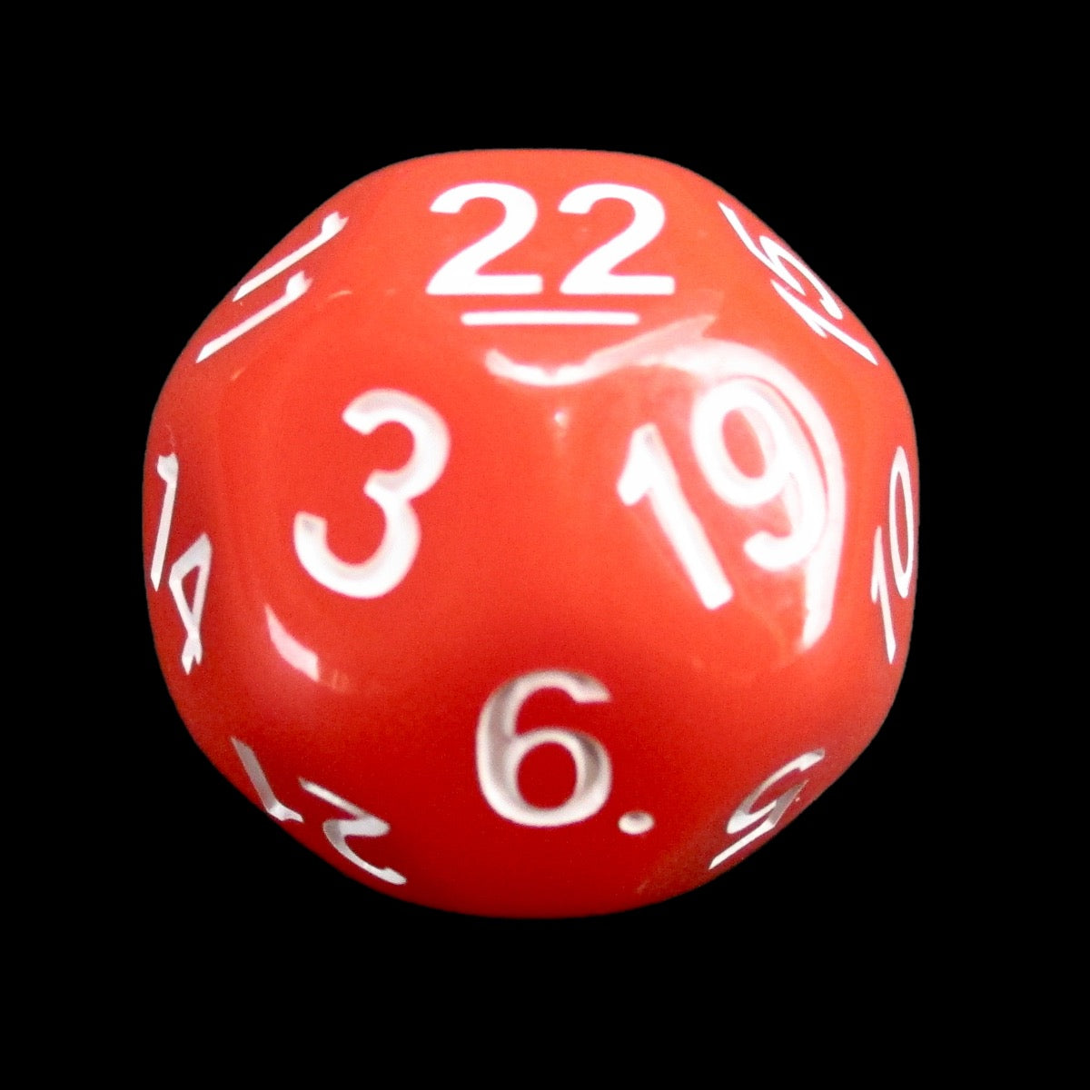 Impact Opaque Blood Orange & White D22 Dice