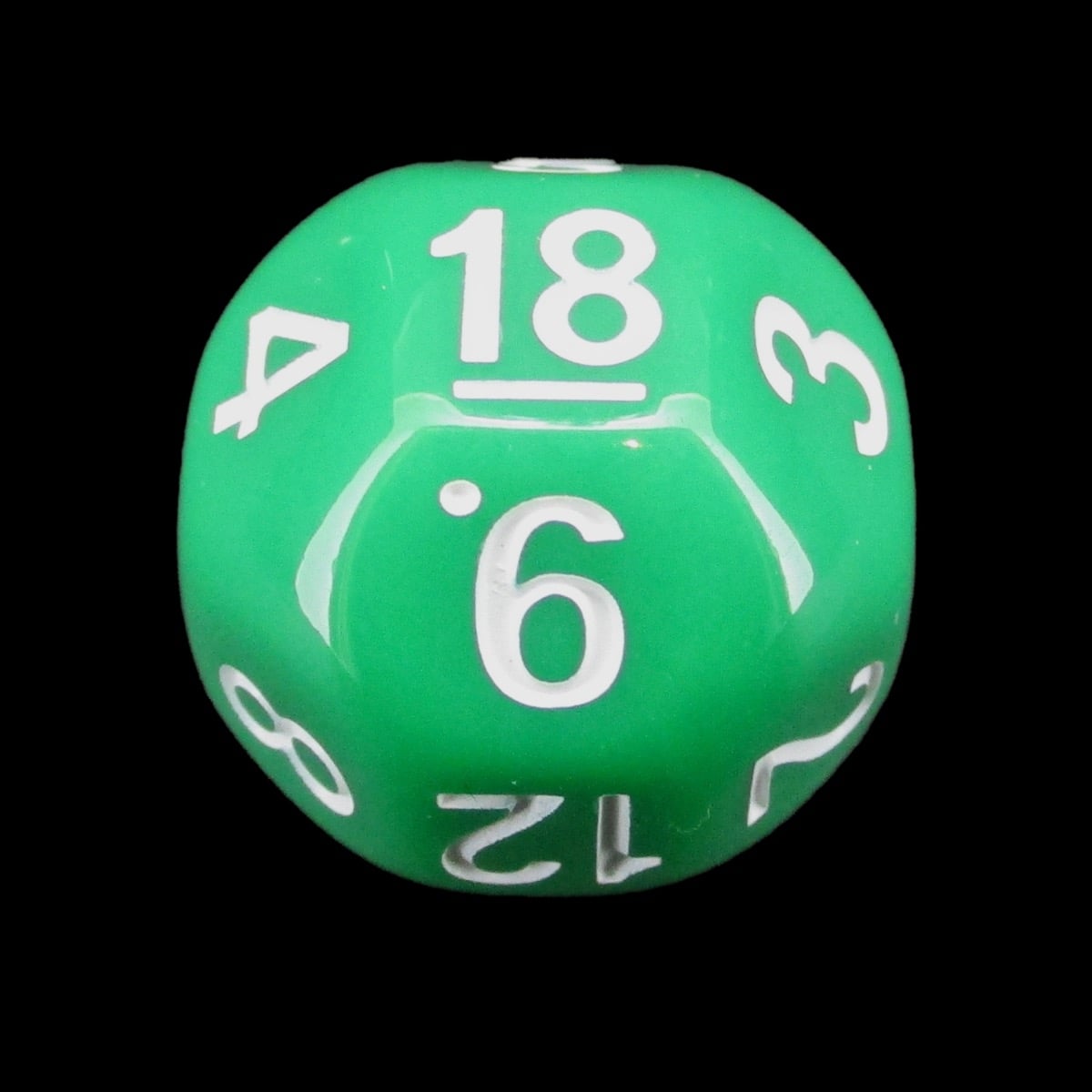 Impact Opaque Emerald Green & White D18 Dice