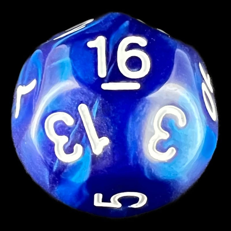 Impact Marbled Indigo & White D16 Dice