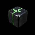 HALF PRICE CLEARANCE Impact Opaque Black & Green Pulse - Fudge Fate D6 Dice - SECONDS