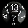 Impact Opaque Black & White D13 Dice