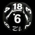Impact Opaque Black & White D18 Dice