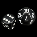 Impact Opaque Black & White D19 Dice