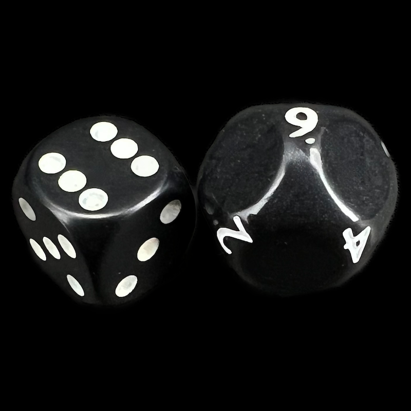 Impact Opaque Black & White D9 Dice